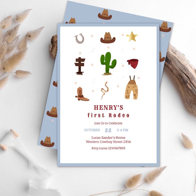 Convite para Aniversário de criança Blue First Rod (Criador carregado)