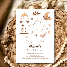 Convite para aniversário de criança de boho de Lib