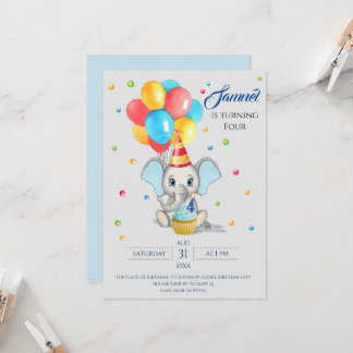 Convite para Aniversário de criança de Cartoon Ele