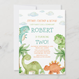 Convite para aniversário de criança de dinossauro