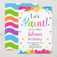 Convite para Aniversário de criança de Pintura Col