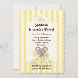 Convite para Aniversário de criança de Stripe Amar