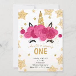 Convite para aniversário de criança Magic Unicorn