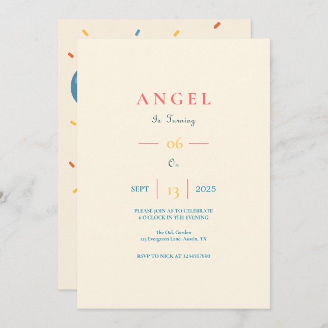 Convite para Aniversário de criança Personalizado  (Frente/Verso)