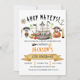 Convite para Aniversário de criança Pirate Hallowe