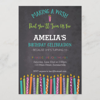 Convite para Aniversário de Crianças (Velas)