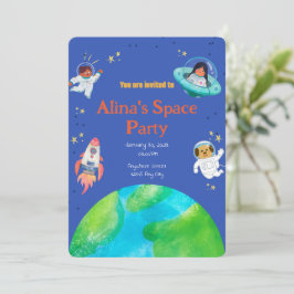 convite para aniversário de espaço