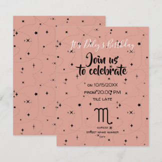 convite para aniversário de estrelas do rosa celes
