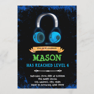 Convite para aniversário de jogos em vídeo