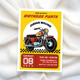 Convite para aniversário de motocicleta