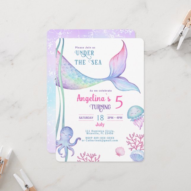 Convite para aniversário de temas náuticos. (Frente/Verso In Situ)