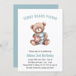 Convite para aniversário de ursinho