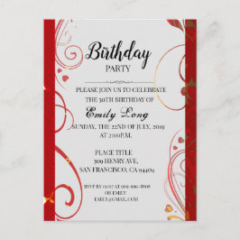 Convite para aniversário do crisântemo chinês lega