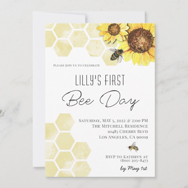 Convite para Aniversário do Dia da Abelha (Frente)