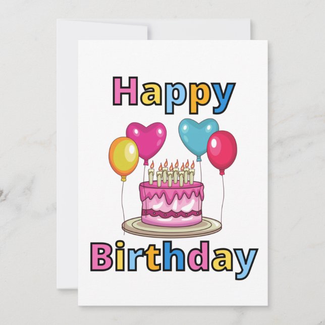 Convite para aniversário feliz (Frente)