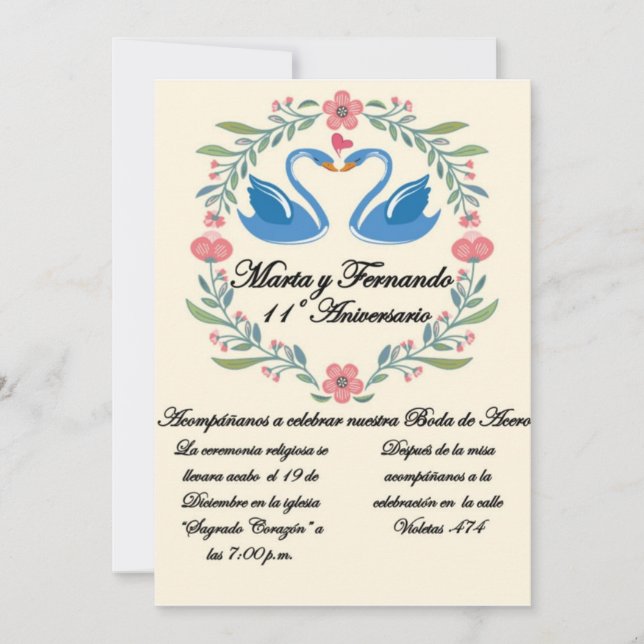 Convite para aniversario o cumpleaños (Frente)