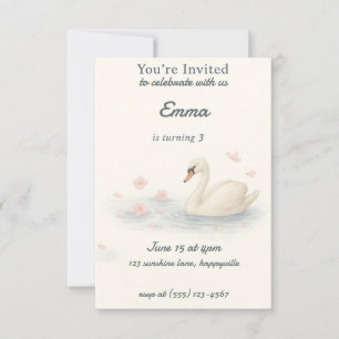 Convite para aniversários da princesa cisne