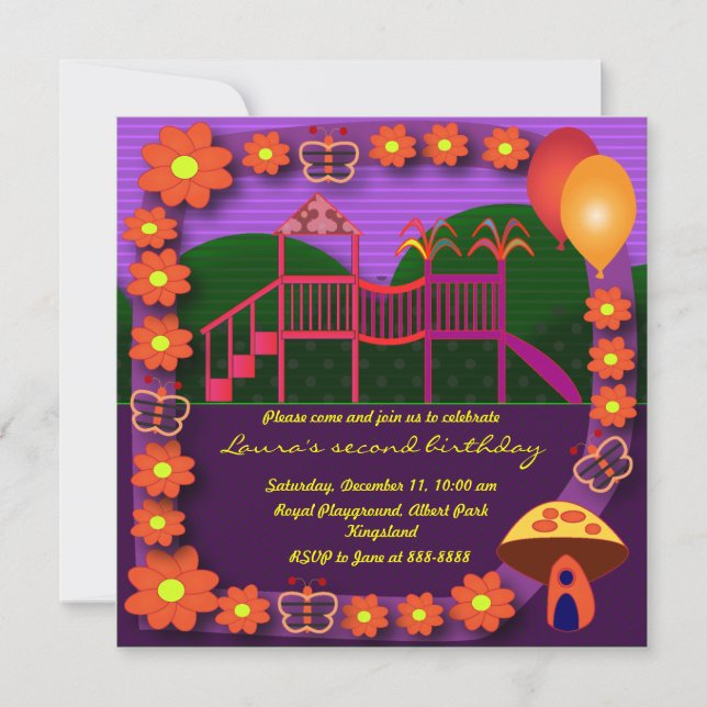 Convite para Aniversários de criança:037: Segundo  (Frente)