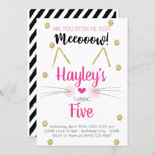 Convite para Aniversários de criança Dourado e cor