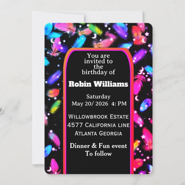 Convite para Aniversários de criança Personalizáve (Frente)