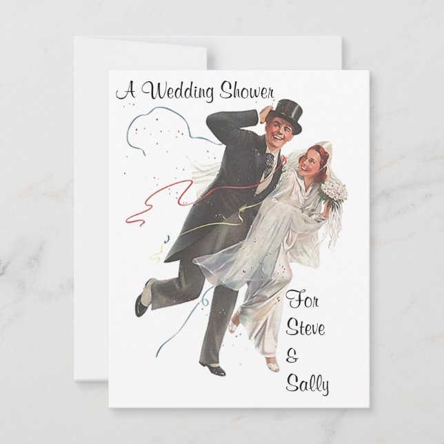 Convite para Anúncio de Chás de Casamentos vintage (Frente)