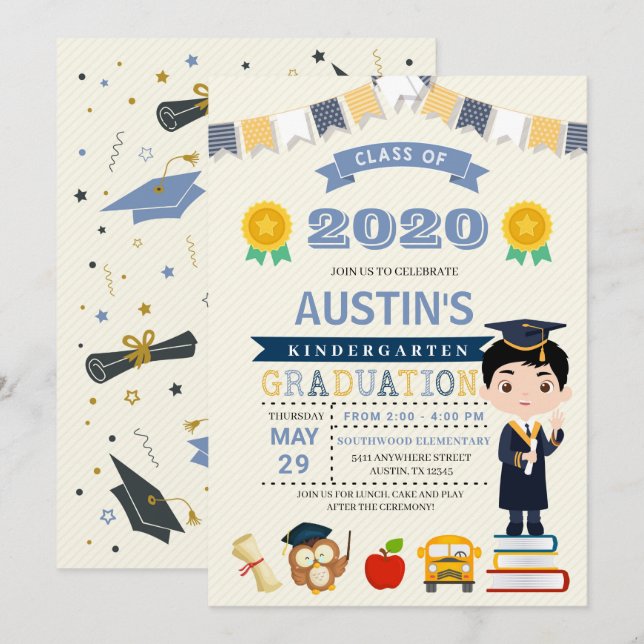 Convite para Anúncio de Formatação Escolar para Cr (Frente/Verso)