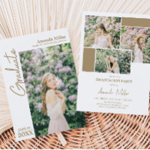 Convite para Anúncio de Graduação de Fotos Moderna