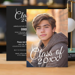 Convite para Anúncio de Graduação de Fotos Vert