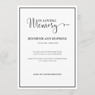 Convite para Anúncio do Serviço Memorial Clássico