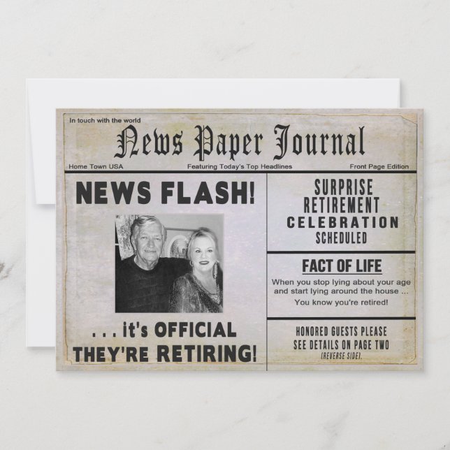 Convite para aposentadoria (CASAL)- FOTO/ NewsPAPE (Frente)