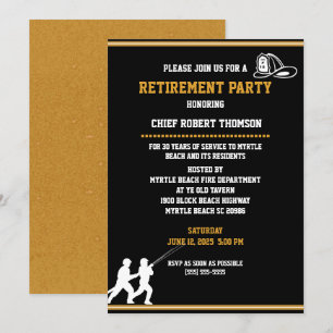 Convite para aposentadoria de bombeiro/bombeiro