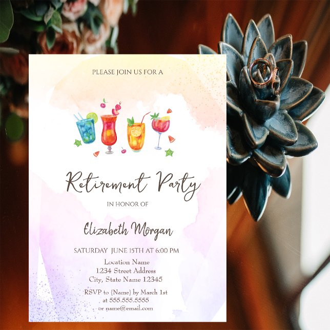 Convite para aposentadoria de Frutas coquetéis (Criador carregado)