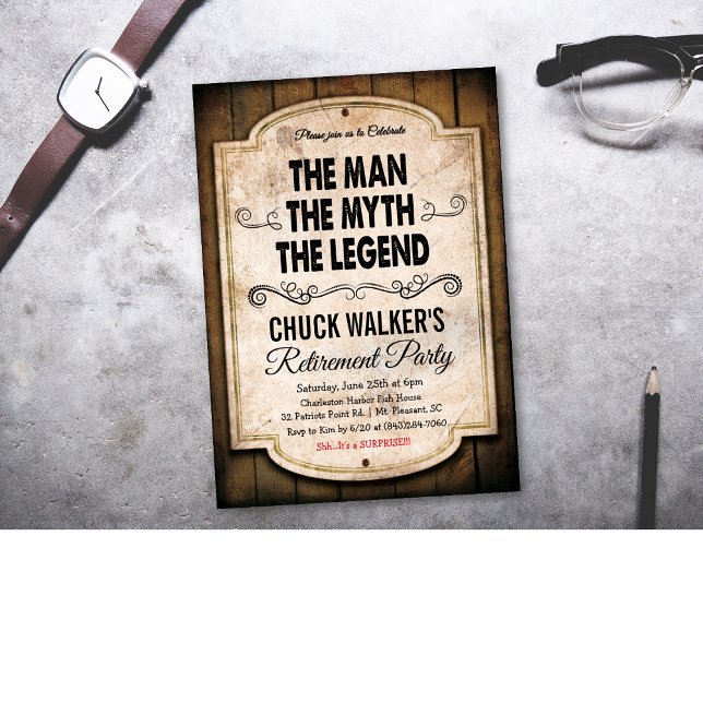 Convite para aposentadoria de lenda Man Myth (Criador carregado)