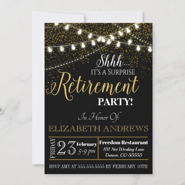 Convite para aposentadoria surpresa - Enfermeira,  (Frente)