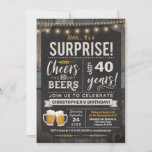 Convite para apresentação de aniversário de 40 ano<br><div class="desc">Convite para apresentação de aniversário de 40 anos de Cheers and Beers Surprise,  com conselho de giz e inscrição em idade personalizável.</div>