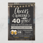 Convite para apresentação de aniversário de 40 ano<br><div class="desc">Convite para apresentação de aniversário de 40 anos de Cheers and Beers Surprise,  com conselho de giz e inscrição com idade personalizável.</div>