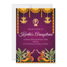Convite para apresentação de Arangetram e Bharatna