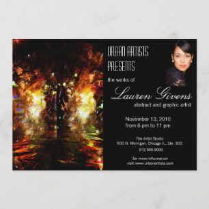 convite para apresentação de arte com fundo preto