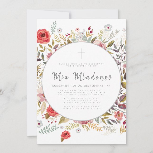 Convite para apresentação de batismo bebê (Frente)