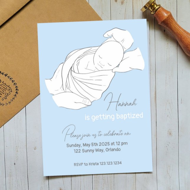 Convite para apresentação de batismo para ilustraç (Criador carregado)