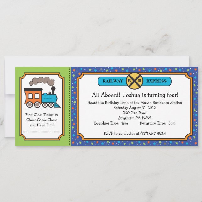 Convite para apresentação de bilhetes de comboio - (Frente)