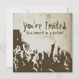 Convite para apresentação de concertos de rock ret