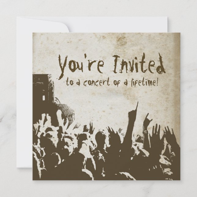 Convite para apresentação de concertos de rock ret (Frente)