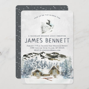 Convite para apresentação de esqui no final de sem