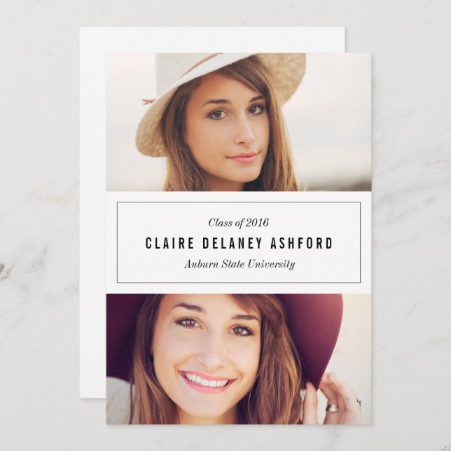 Convite para apresentação de graduação de fotos na (Frente/Verso)