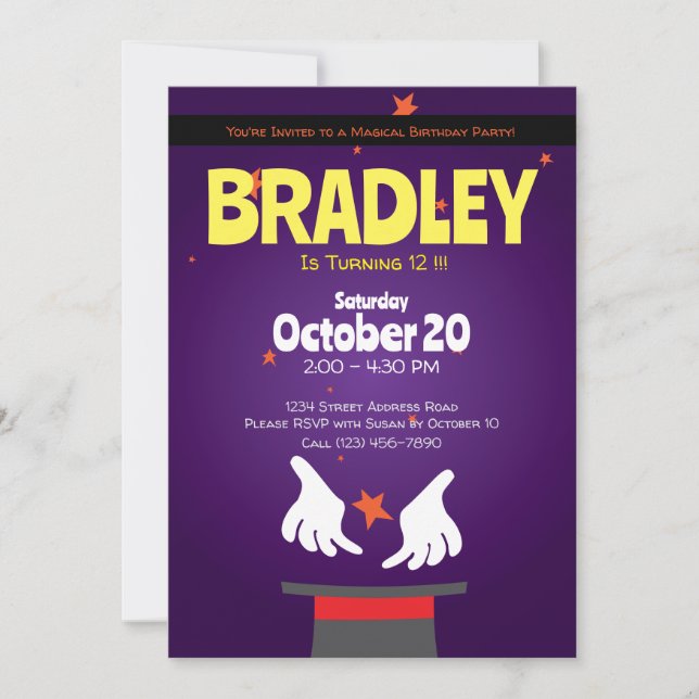 Convite para apresentação de magia de partido (Frente)