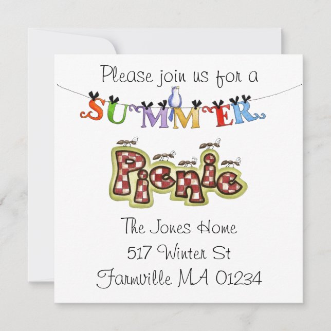 Convite para apresentação de piquenique (Frente)