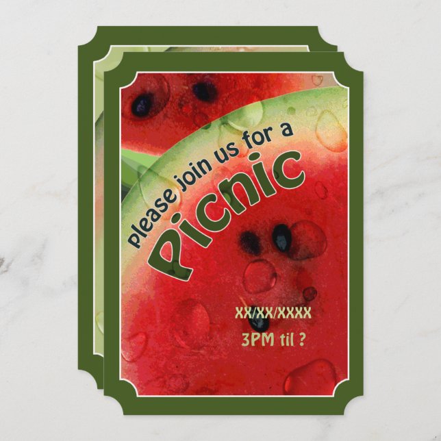 Convite para apresentação de tíquete de melancia f (Frente/Verso)