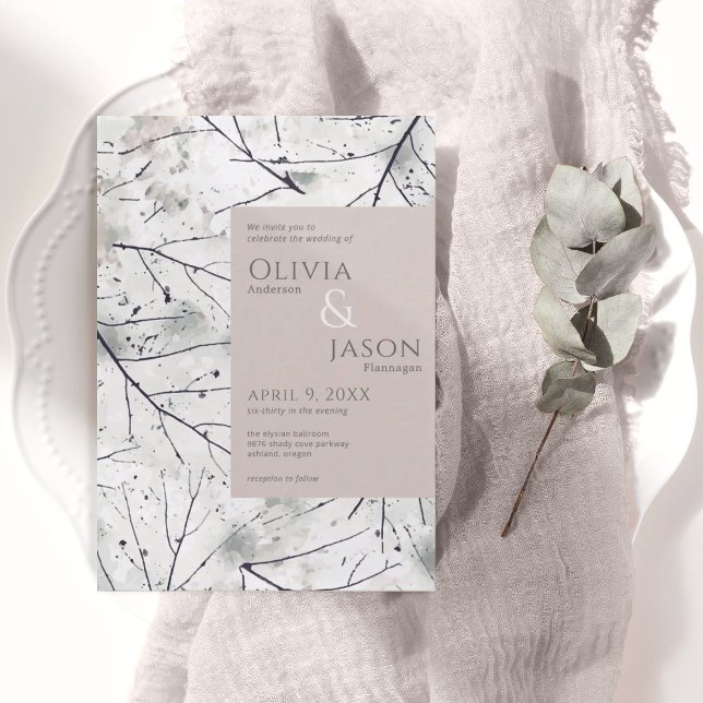 Convite para Aquarela de Cinzas de Blush Floral (Criador carregado)