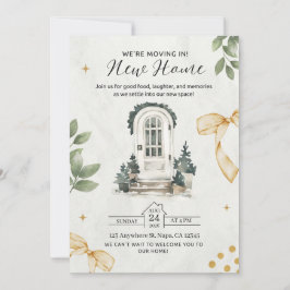 Convite para aquecimento doméstico ilustrado verde